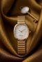 Pearly Gold Color Oval Case Dial Luxury Women's Watch / Minimal Vintage Luxury Women's Watch - 5