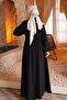 Black Side Tie-Detail Sleeve Elastic Dress - 2