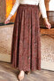 Brown Elastic Waist Lined Chiffon Skirt