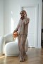 Wide Legs Pleats Pants - Brown - Women's Modest Pants Premium Fabric Comfortable Fit - 5