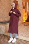 Plum Sleeve Elastic Hooded Cap - 2