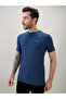 Solid Henley Neck Brand Logo Print Regular Fit Teal T-shirt - 2
