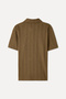 Men's Brown Striped Polo Collar T-Shirt - 5