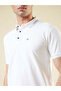 Solid White Tipping Collar Polo T-shirt - 4