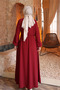 Burgundy Side Tie-Detail Sleeve Elastic Dress - 2