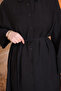 Black Oversized Button Tesla Dress - 2