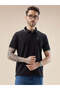 Solid Regular Fit Brand Logo Print Black Polo T-shirt - 6