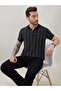 Striped Regular Fit Black Polo T-shirt - 6