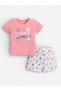 Girls Summer Vibes Print Cotton Pajama Set – T-Shirt & Shorts Nightwear - 2