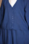 Cobalt Blue Buttoned Shirt and Skirt Wrap Suit - 2