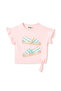 Girls 2 Pc Set “Seaside Stroll” Tie-Front Tee & Turtle-Print Flared Leggings Set - 3