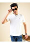 Solid White Tipping Collar Polo T-shirt - 6