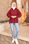 Burgundy Sleeve Tie-Detail Button Shirt - 2