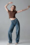 Women's Wide-Leg Cotton Blue Baggy Jeans