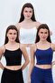 Starplez Bustier Set of 3-Black-White-Navy Blue