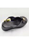 D26Ys-5295 Black Genuine Leather Wedge Heel Pcs (7cm) Elastic Women's Sandals - 6