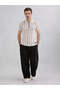 Striped Regular Fit Off-White Polo Collared T-shirt - 5