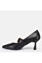 Large Size Stiletto Genuine Leather De Leather 1-42-43-44-Black Leather - 8