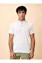 Solid Henley Neck Regular Fit White T-shirt