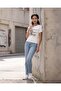 Women Beige Placement Print Rib T Shirt - 5