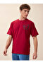 Oversized Maroon T-shirt with Back Typography Print - 3