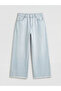 Blue Wideleg Women's Jean Trousers - 4