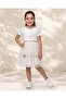 Girls White Sequin Moon Mesh Dress