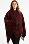 Women's winter double-sided poncho shoulder 140x140 - 2
