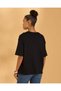 Women Black Placement Print Oversized T-Shirt - 3