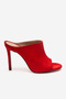 Red Suede Women's Open Toe Red Sole Stiletto Heel U t Slipper Melody