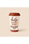 Kitchen Life Ceramic Mug - White / Brown - 400 ml - 2
