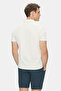 Felipe Bone Color Polo Collar Crinkle Lightweight Fabric Metal Logo Standard Fit Men's Tshirt - 4