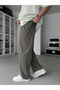 Khaki Washed Stretch Fabric Baggy Pants Jj-139 - 4