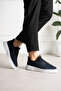 Orion Genuine Leather Men's Lace-Up Thick Sole Casual Navy Blue Sneakers - 4