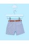 Infant Boys Blue Dobby Belted Trouser Shorts - 2