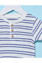 Infant Boys White Striped Yarn-Dyed Jacquard T-Shirt - 2