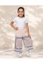Senior Girls White And Pink Pleated Pants - 2