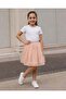 Girls Pink Embroidered Skirt - 4