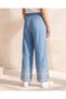 Senior Girls Blue Placement Print Wide Leg Pants - 3
