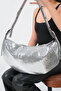 Women's Silver Snake Patterned Baguette Shoulder Bag Stylish Casual Bag Isabel