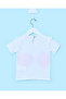 Infant Girls White Fish Printed T-Shirt With Mesh Applique - 2