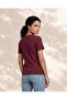 Women Brown Placement Print Rib T Shirt - 3
