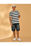 Men Black And White Yarn Dyed Striped T-Shirt - 5