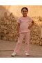 طقم بناتي وردي مضلع من قطعتين - 5