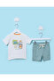 Infant Boys White and Green 2 Piece Set