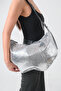Women's Silver Snake Patterned Baguette Shoulder Bag Stylish Casual Bag Isabel - 2