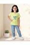 Girls Green Placement Print T-Shirt - 2