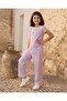 Girls Lilac Lace Sequin Wide Leg Trousers - 5