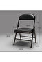 عبوة واحدة من الكراسي القابلة للطي مع وسادة مبطنة، كرسي مفرد قابل للطي بإطار معدني فولاذي أسود - 3