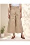 Women Beige Wide Leg Pleated Pants